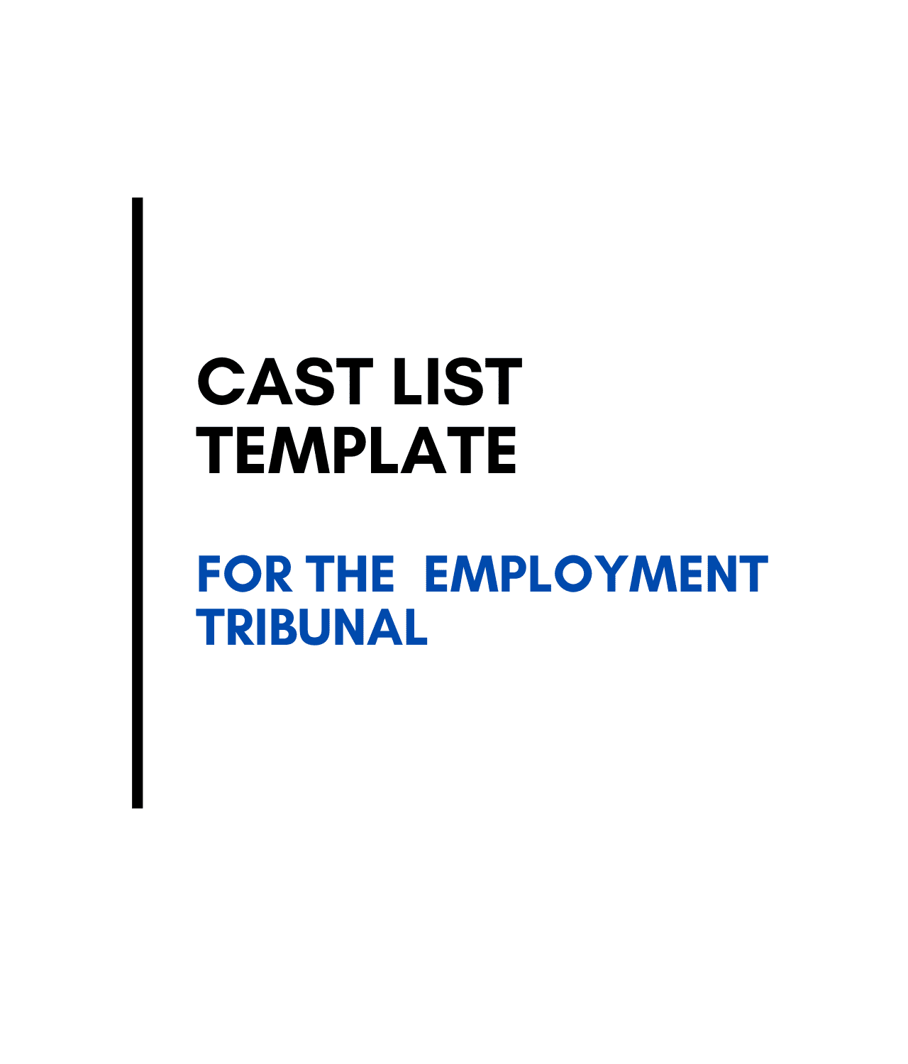Employment Tribunal Claim Cast List Template