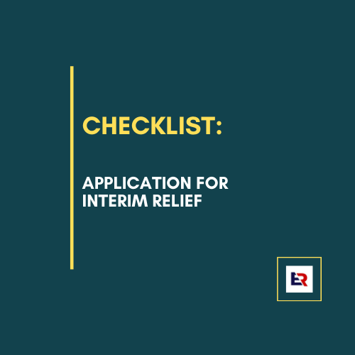 Interim relief application checklist