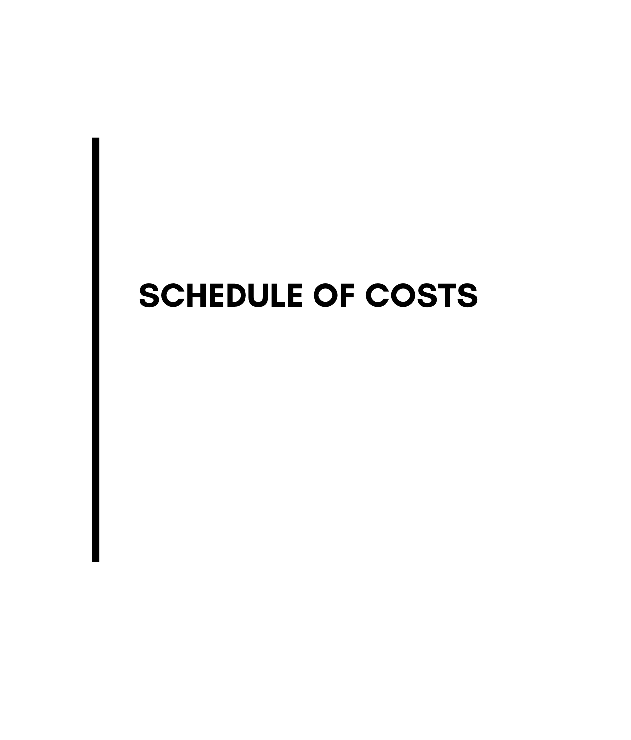 Schedule of Costs